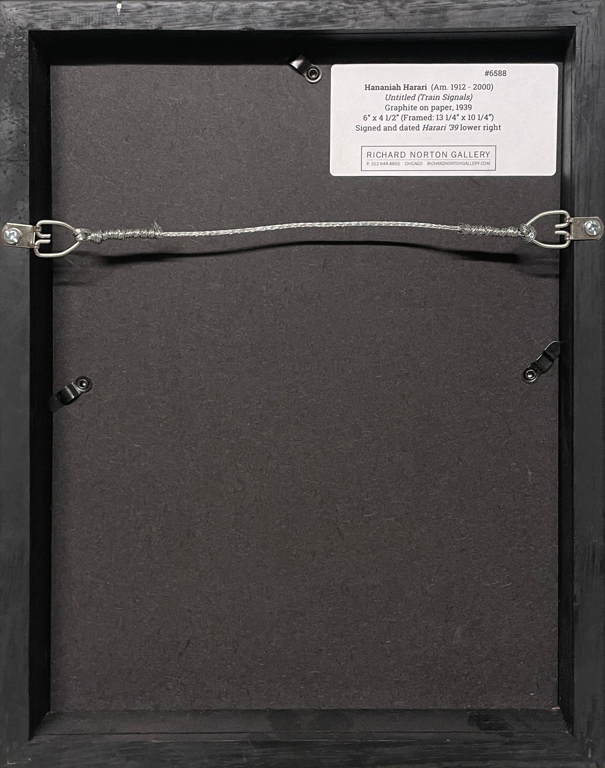 A 1930s Modern Abstract Drawing of Railroad Switching Signals by Hananiah Harari For Sale 7