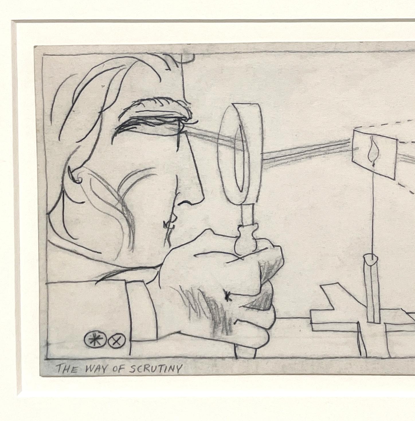 A 1940s Modern Surreal Abstract Drawing 