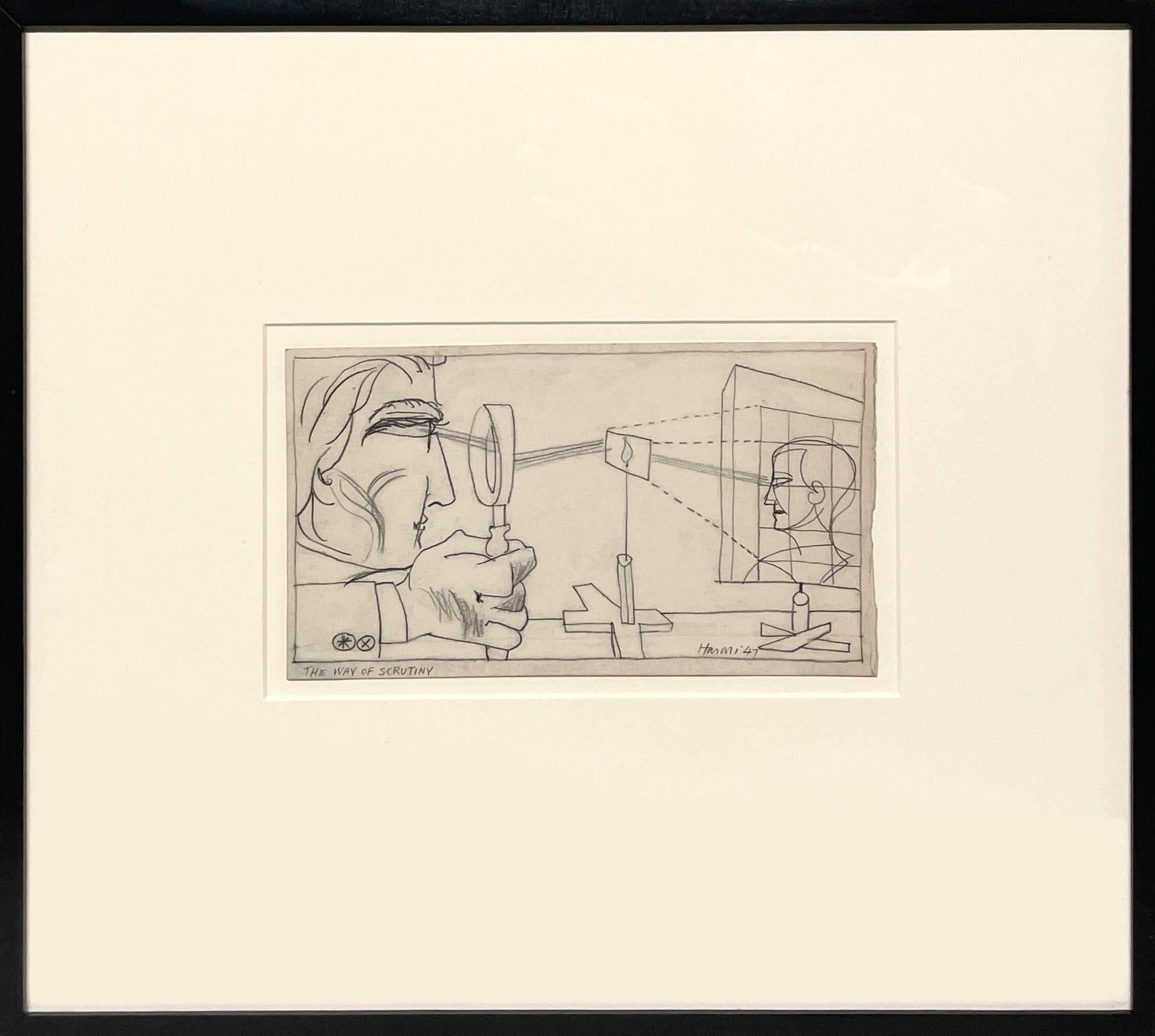 A 1940s Modern Surreal Abstract Drawing 