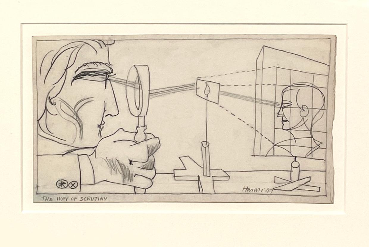 A 1940s Modern Surreal Abstract Drawing 