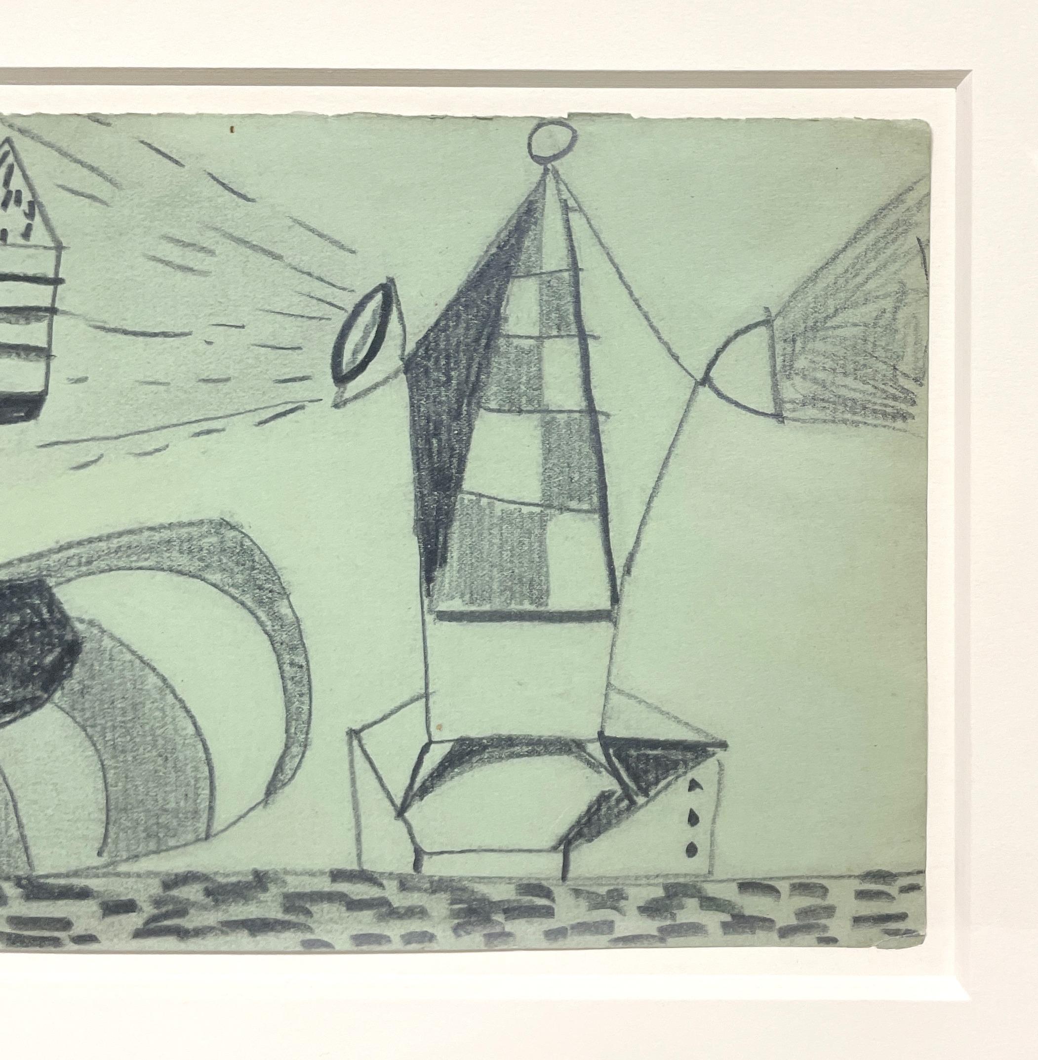 Un dibujo abstracto surrealista moderno de la década de 1940, 