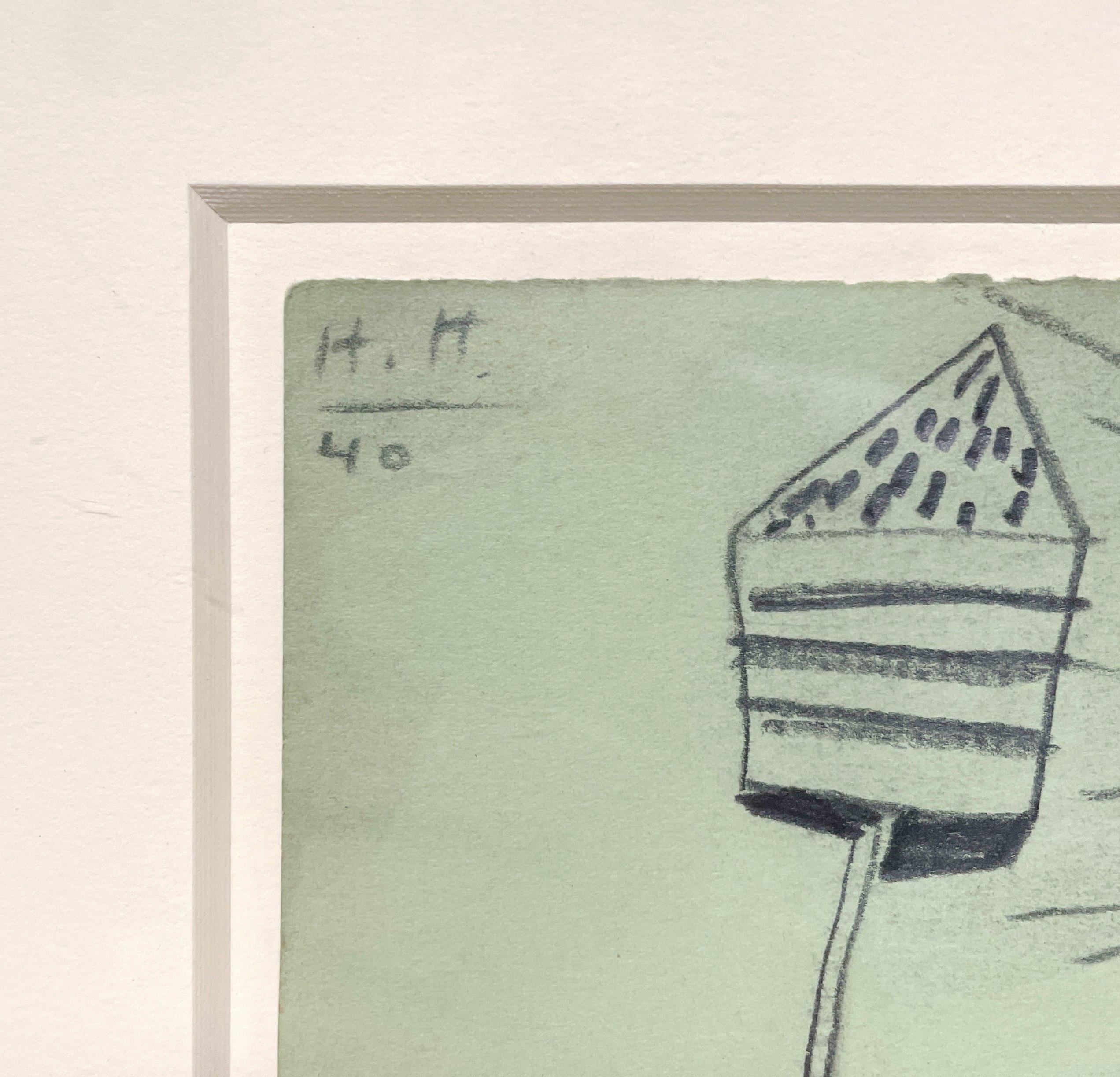 Un dibujo abstracto surrealista moderno de la década de 1940, 