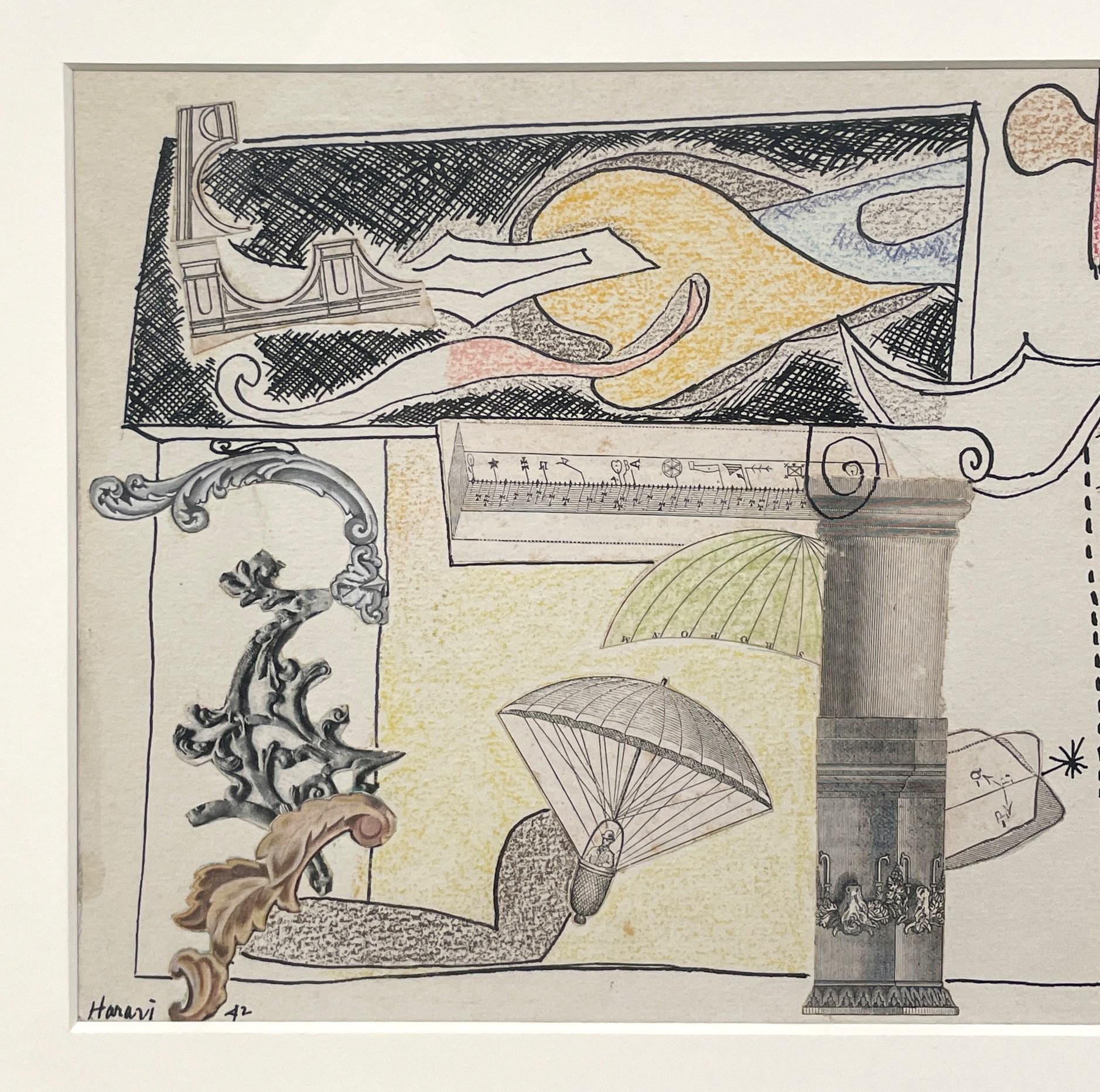 Un astratto surreale colorato e moderno del 1942 di Hananiah Harari 