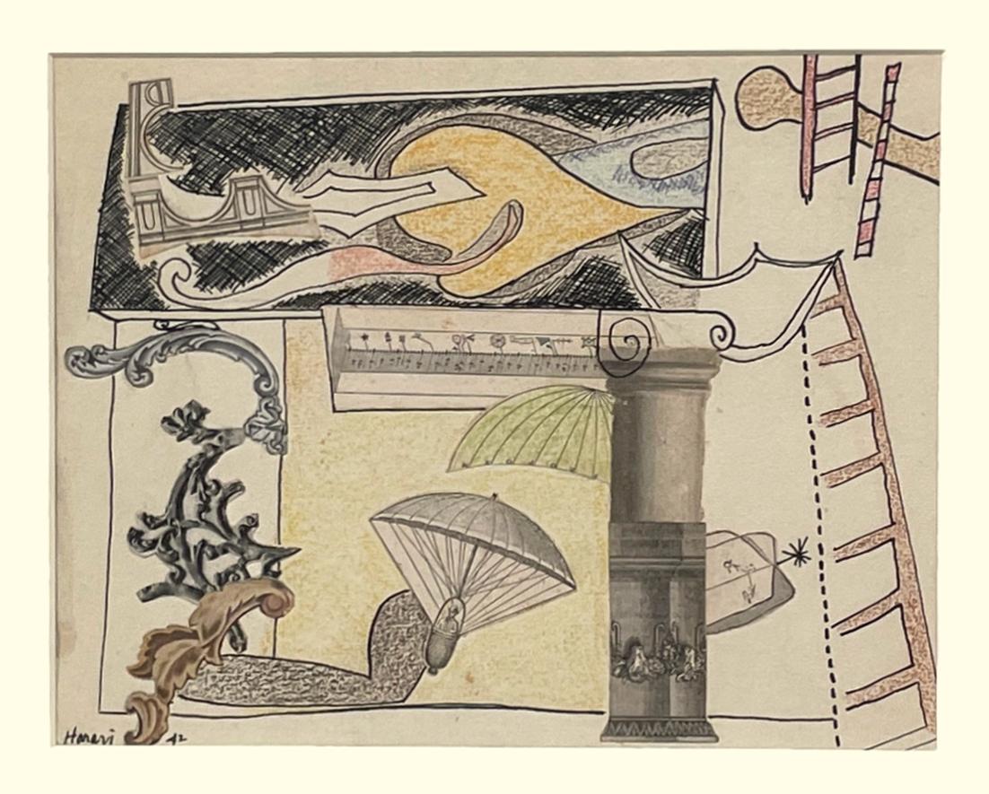 Un astratto surreale colorato e moderno del 1942 di Hananiah Harari 