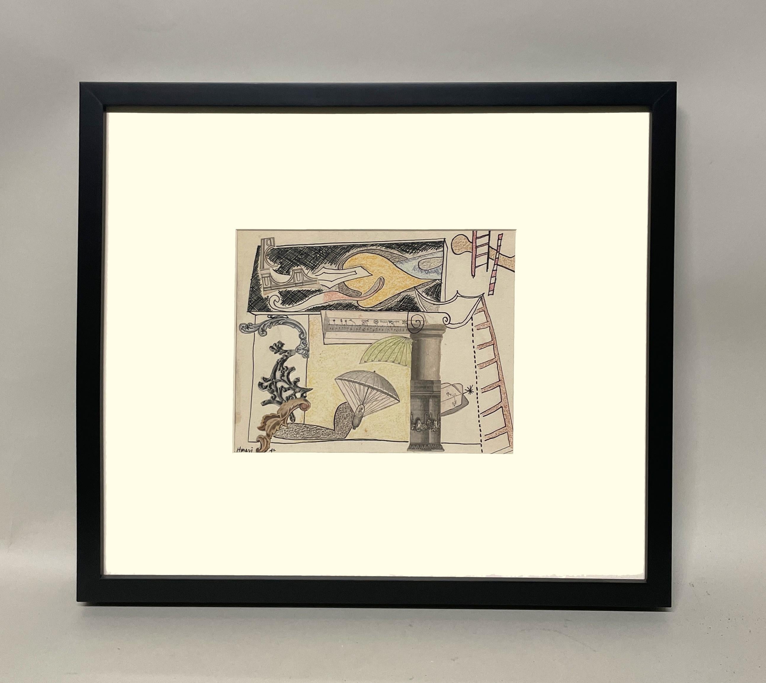 Un astratto surreale colorato e moderno del 1942 di Hananiah Harari 