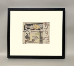 A Colorful, 1942 Modern Surreal Abstract by Hananiah Harari "The Baroque Portal"