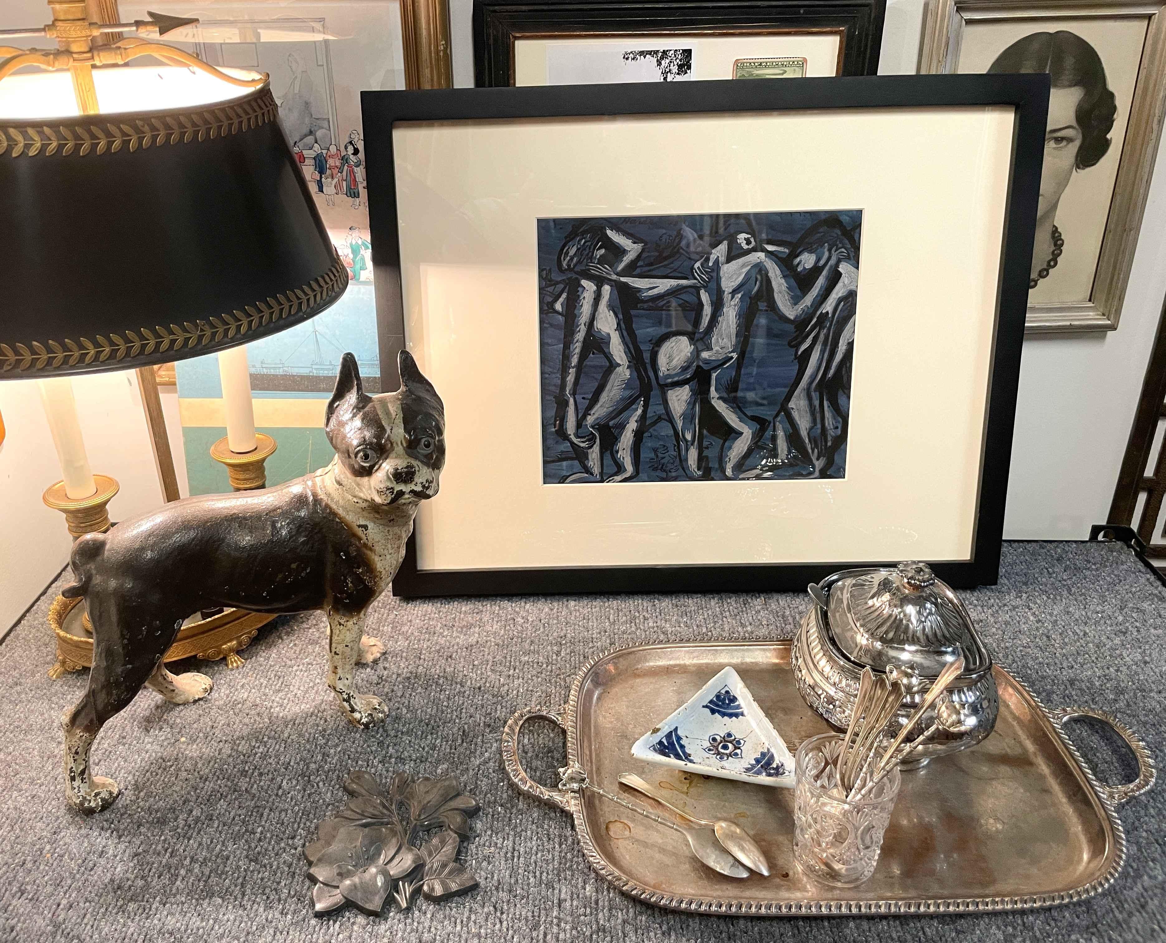 A Striking Early Modern 1934 Abstract WC by Hananiah Harari, 