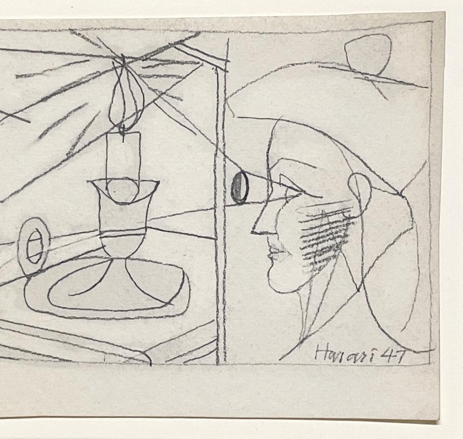 Dibujo abstracto surrealista moderno de los años 40, 