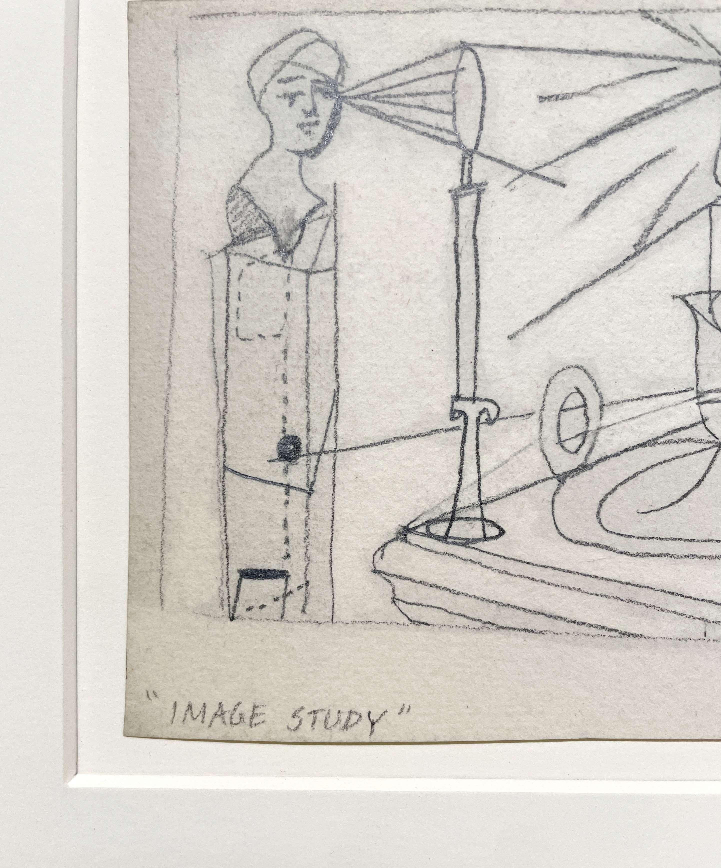 Dibujo abstracto surrealista moderno de los años 40, 