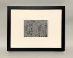 An Early 1940s Mid-Century Modern Abstract Surrealist Drawing by Hananiah Harari