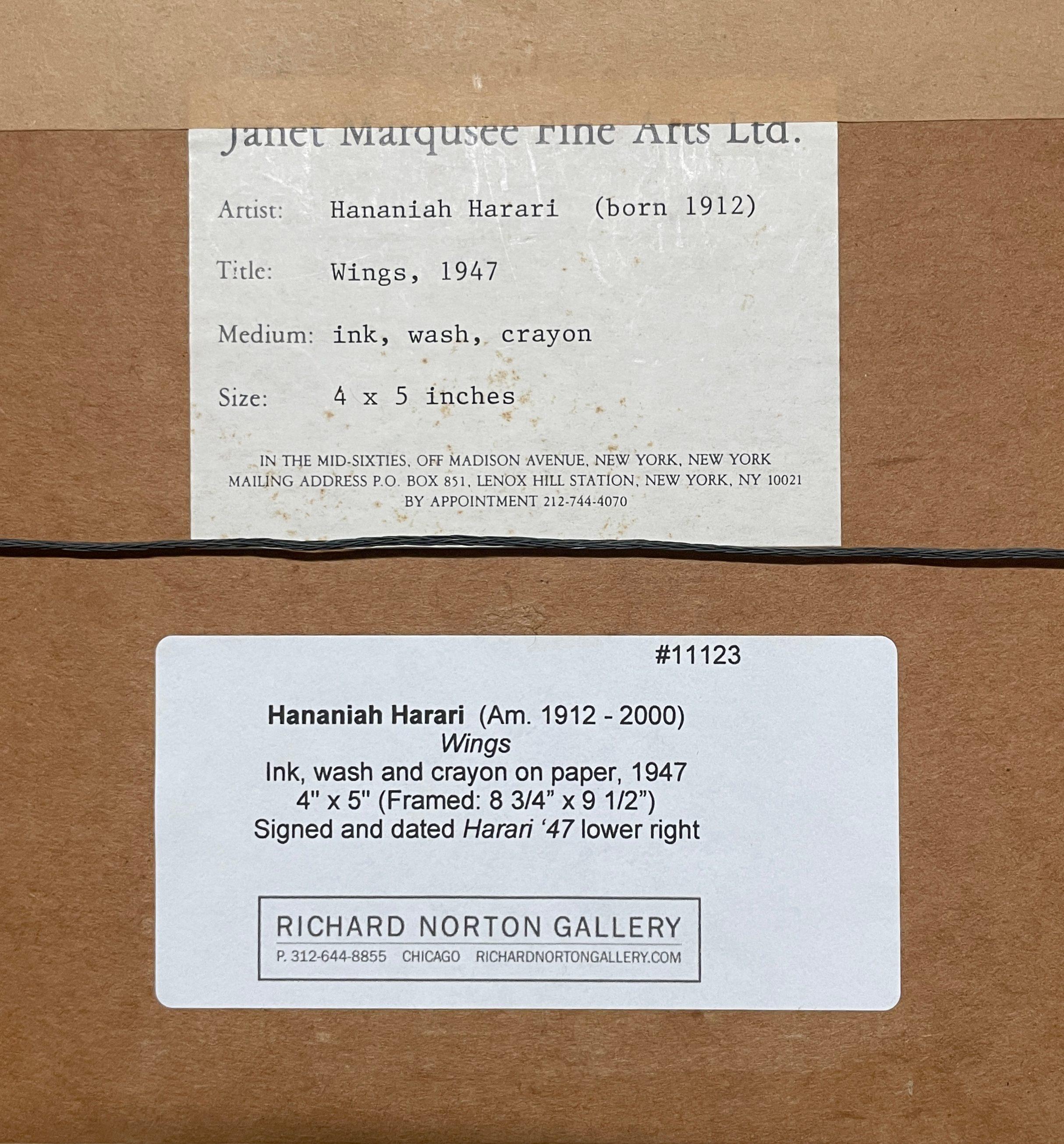 Ein farbenfrohes, 1947 modernes surrealistisches abstraktes WC von Hananiah Harari, 