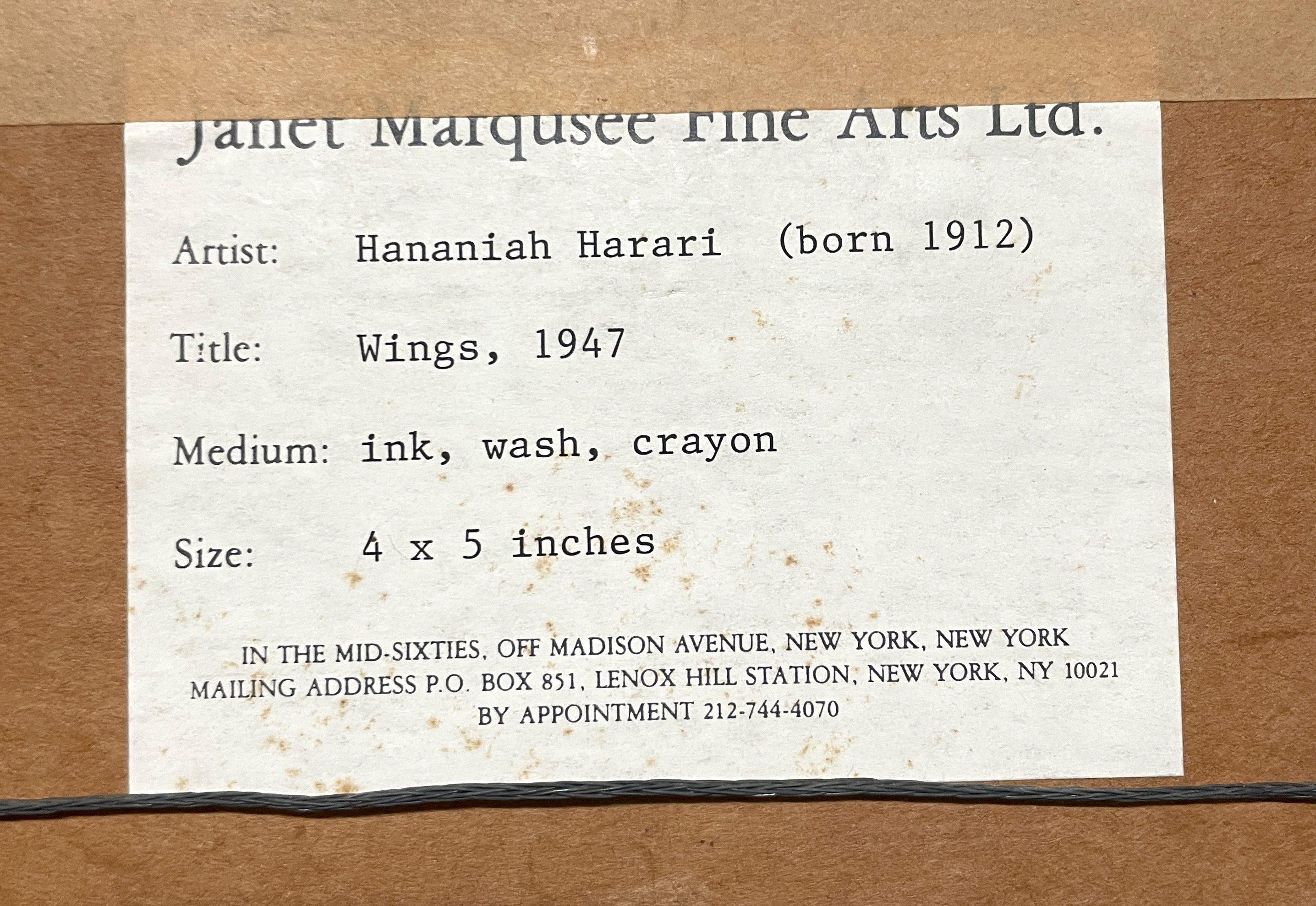 Ein farbenfrohes, 1947 modernes surrealistisches abstraktes WC von Hananiah Harari, 