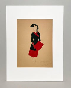 A Stylish Vintage 1940s Fashion Study, "Personal Choice of Gertrude Lawrence"