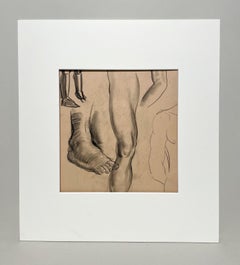 Eine schöne, moderne akademische anatomische Figurenstudie aus den 1930er Jahren (männlicher Torso, Beine und Füße)