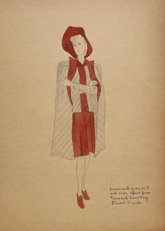 A Stylish Vintage 1940s Woman
s Fashion Study, Town and Country, Blum’s Vogue