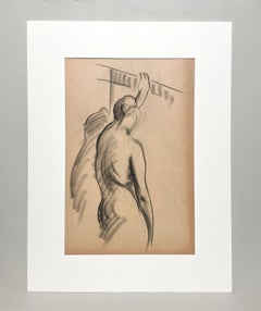 A Finely Drawn 1930s Modern Art Deco Figure Study, Standing Female Nude Model