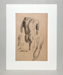 A Fine, Modern 1930s Academic Anatomical Figure Study, Standing Male Nude Model