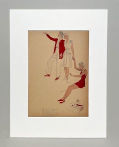 A Stylish Vintage 1940s Fashion Study, Designs for Women's Active Wear