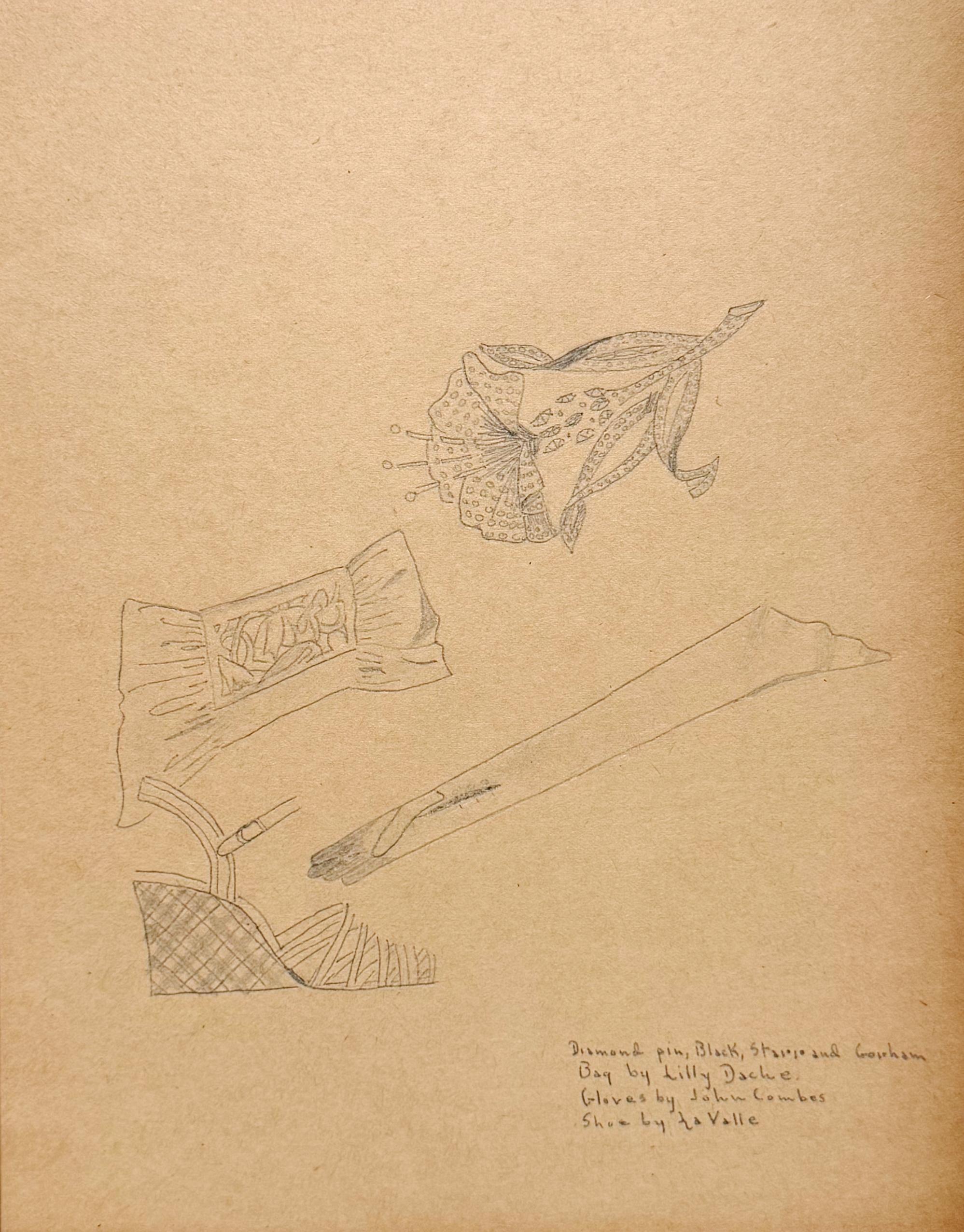 A Stylish Vintage 1940s Fashion Study, Designs for Women
s Jewelry 
Accessories