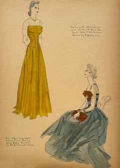 A Stylish, Vintage 1940s Fashion Design, Women
s Evening Gowns, Saks Fifth Ave.
