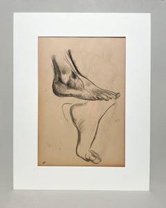 Eine schöne, moderne akademische anatomische Figurenstudie aus den 1930er Jahren (männliches Model, Fuß)