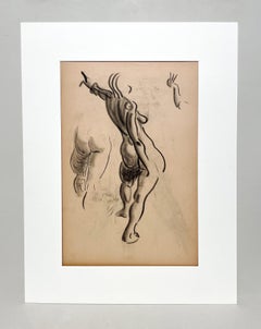 Studio di figura moderna degli anni '30 finemente disegnato, Model No. in piedi (retro)