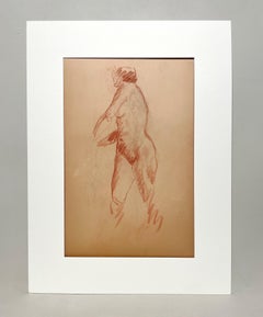 A Finely Drawn 1930s Modern Art Deco Figure Study, Standing Female Nude Model