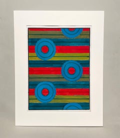 Un elegante y colorido diseño textil geométrico abstracto de mediados de siglo de los años 50