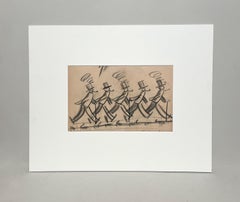 A Humorous, Vintage 1930s Art Deco Modern Cartoon Drawing, "Chorus Line"