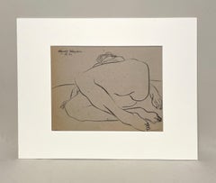 A Stylized, 1950s Mid-Century Modern Studio Figure Study, Reclining Female Nude