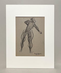 Studio A stilizzato, 1950 Mid-Century Modern Studio di figura, nudo femminile in piedi