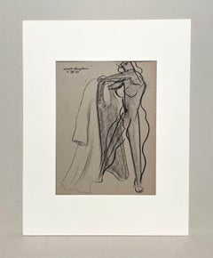 Studio A stilizzato, 1950 Mid-Century Modern Studio di figura, nudo femminile in piedi