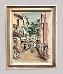 A Charming Mid-Century Modern WC of Pirate's Alley, New Orleans, Vieux Carre