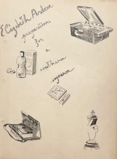 Vintage Couture Fashion Design, Advertisement Study, Elizabeth Arden Cosmetics
