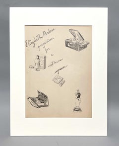 Vintage Couture Fashion Design, Advertisement Study, Elizabeth Arden Cosmetics