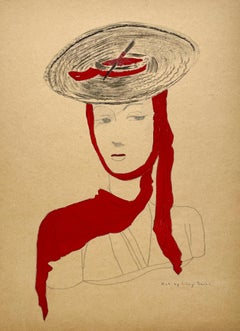 A Stylish Vintage 1940s Fashion Study, Design for Women's Hats, Lily Daché