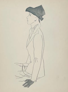 A Striking, Vintage Early 1940s Fashion Study of Women’s Hat & Gloves