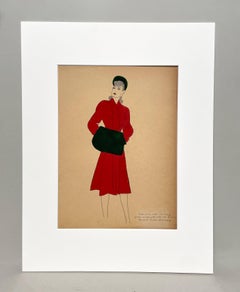 Uno studio di design di moda femminile elegante e vintage degli anni '40, Marshall Field & Co.