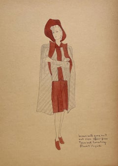 Un estiloso estudio de moda femenina vintage de los años 40, Town and Country, Blum's Vogue