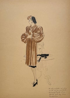 Uno studio di design di moda femminile elegante e vintage degli anni '40, Marshall Field & Co.