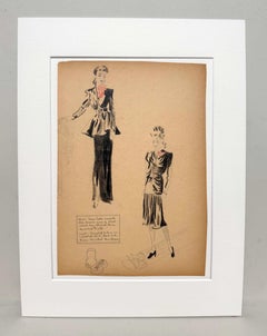 A Stylish, Vintage 1940s Fashion Design, Women's Dresses, Marshall Field & Co.