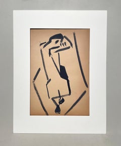 A Boldly Drawn 1930s Art Deco Modern Figure Study, Reclining Male Nude Model