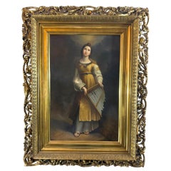 Porcelain KPM Plaque - Exquisite Saint Cecilia: Large size