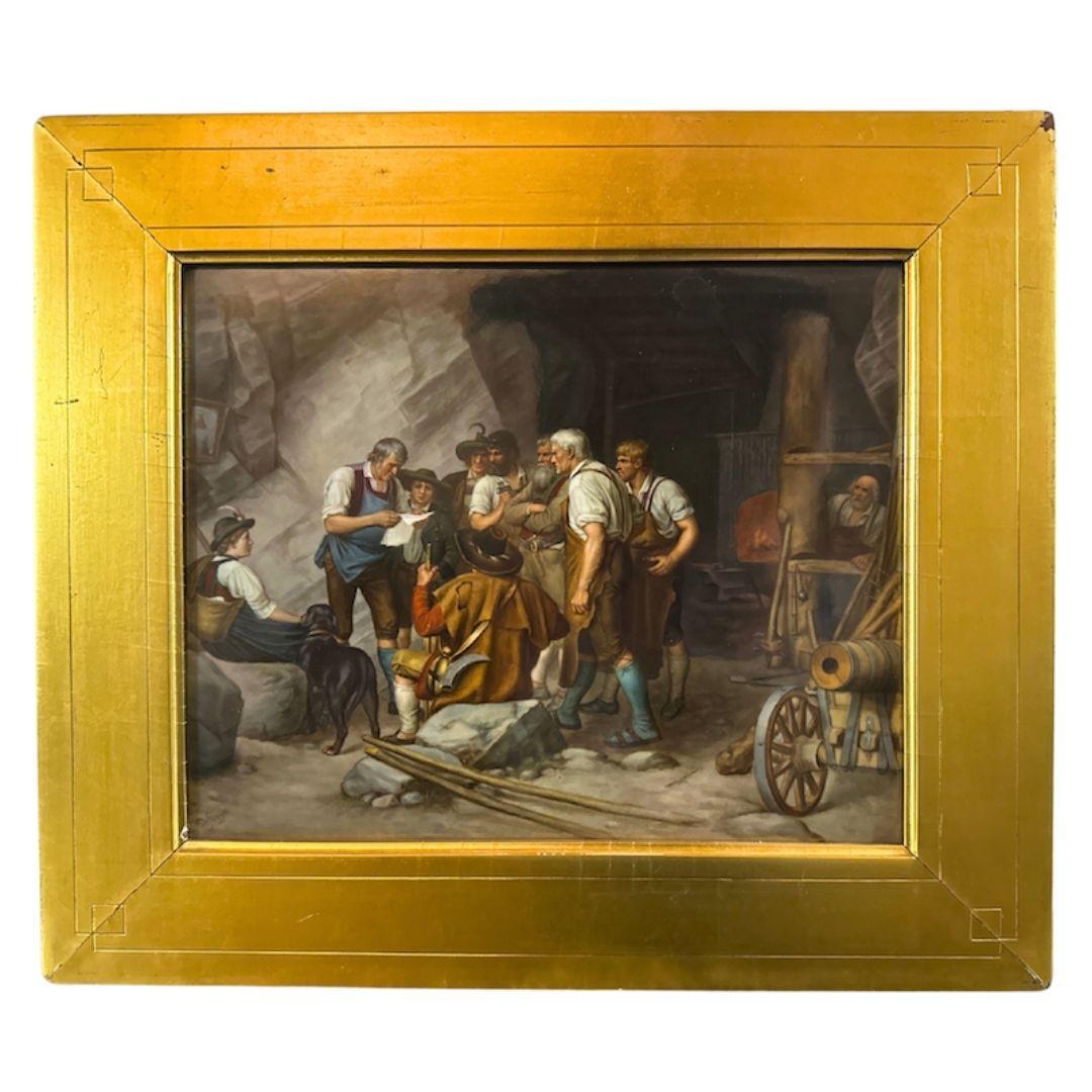 Vor Den Aufstand 1809 in Tirol” KPM Painted Porcelain Plaque - Art by Unknown