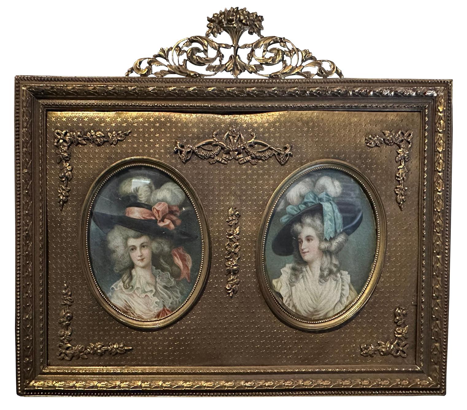 Bronze Ormolu with Twin Photograph / Picture Frame - Art by Unknown