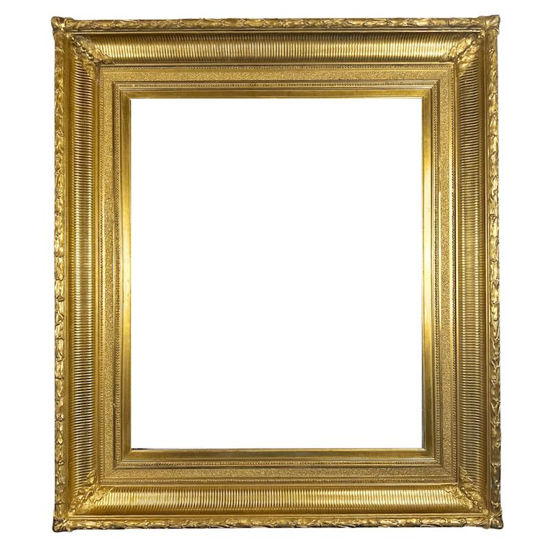 American 1870’s Hudson River Antique Frame Antique Painting Gilt Frame - Art by Unknown