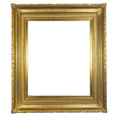 Telaio antico del fiume Hudson del 1870 Quadro antico con cornice dorata