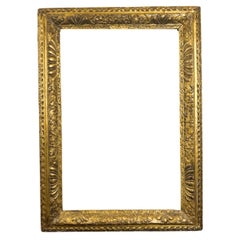 17th-Century Italian Baroque Giltwood Frame with Auricular Motifs, Hand-Carved