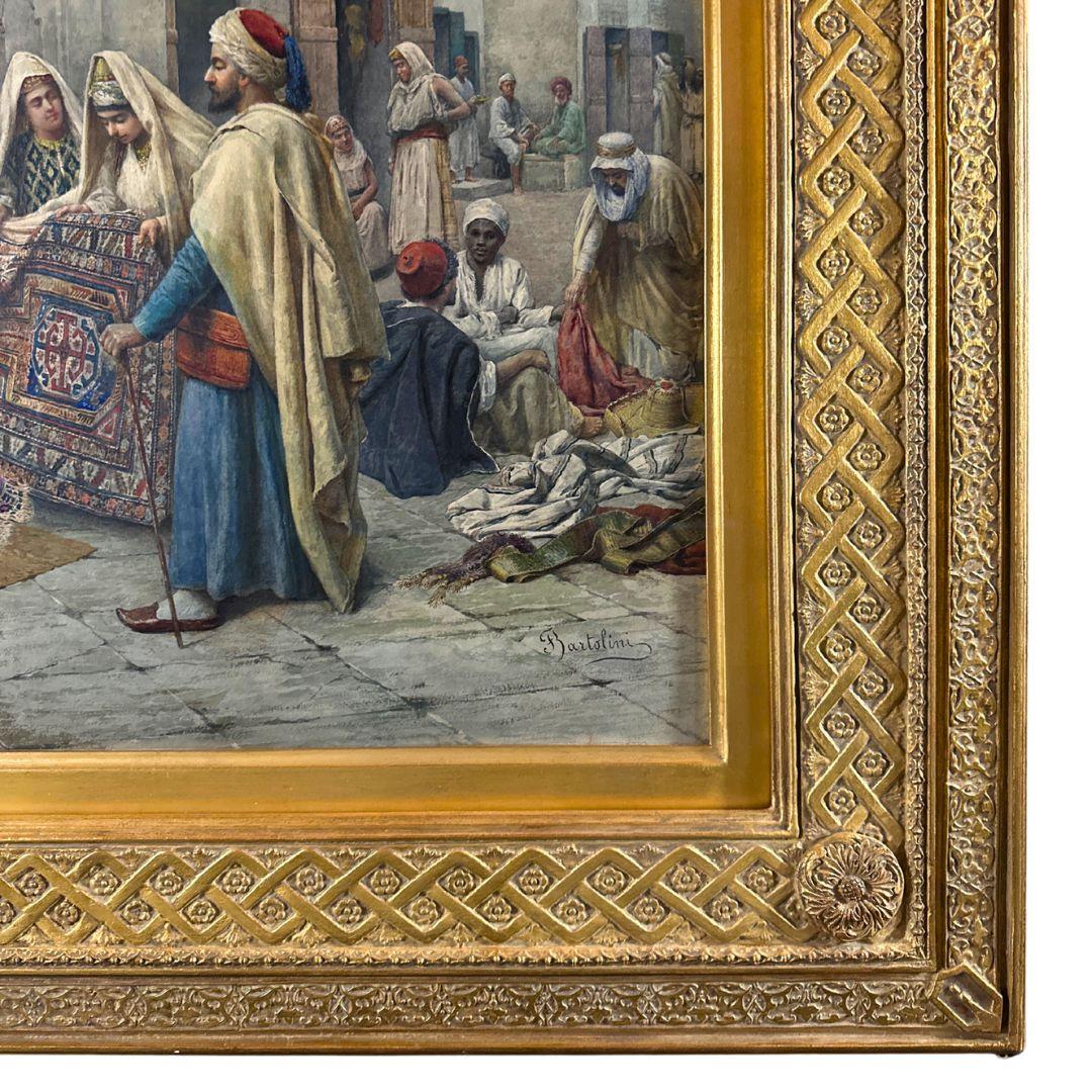 The Carpet Seller 19th Century Orientalist Antique Watercolor Painting on Paper For Sale 5