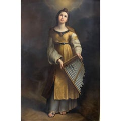 Porcelain KPM Plaque - Exquisite Saint Cecilia: Large size